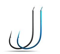 KEHHZUHL fishhook 10pcs High Carbon Steel Barb Fishing Hook for Freshwater Saltwater Extra Sharp Fish Hooks Size 10-16 1-9 Blue Black fishhooks(Blue,3)