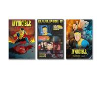kehoese 3 PCS Invincible Poster Anime Manga Comics Tv Series Vintage Cover Wall Art Canvas Posters Room Decorative Aesthetic Print Decor 08x12inch(20x30cm)-3pcs Style-1