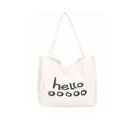 Kehpish Canvas Tote Bags Reusable Cotton Grocery Bags, Women Hobo Shoulder Bag Tote Handbag Crafts Shopping Bags (Rectangle-White)