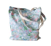 Kehpish Cotton Canvas Tote Bag Reusable Soft Grocery Cloth Bag Floral Shoulder Bag for Beach Travel Shopping, Grocery Cloth Bag-floral J, Grocery Cloth Bag-Floral J, Elegant