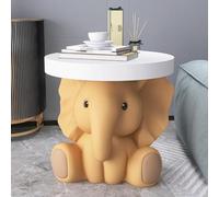 KEhtu Creative Elephant Coffee Table & Side Table, Yellow Decorative Sculpture Ornament For Sofa, Bedroom Bedside Tray, Modern Home Accent Furniture Yellow Yellow