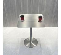 KEhtu Modern Stainless Steel Round Dining Table,living Room Side Table,kitchen Breakfast Desk,for Cafe, Home, Dining Room,bar Pub Square 80cm/31.4in