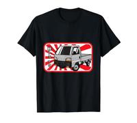 Kei Mini Truck Japanese Classic with Red Rays JDM Cab Value Graphic T-Shirt, Men, Black, L