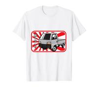 Kei Mini Truck Japanese Classic with Red Rays JDM Cab Value Graphic T-Shirt, Men, White, S