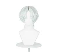 Kei Uzuki Slur Cosplay Wig Medium-length Light Green Hair Accessory Unisex for Party Halloween Christmas WBASOZMO