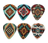 KEIAHUAN Aztec Tribal Style 6PCS Guitar Picks Classical Triangle 0.96mm Heavy Guitar Plectrums Unique Guitar Picks For Bass, Electric & Acoustic Guitars