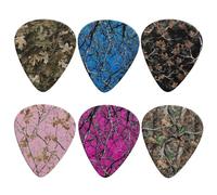 KEIAHUAN Branch Camo 6 Pack Guitar Picks 0.96mm Electric Guitar Picks Bass Picks Ukulele Picks Guitar Plectrums