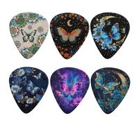 KEIAHUAN Butterfly Printing Guitar Picks for Acoustic Guitar, Electric Guitar, Bass Guitar, Thickness Celluloid Guitar Pick Animal Print Guitar Plectrums for Music Lover, Musician, Beginner