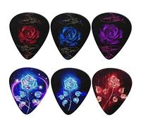 KEIAHUAN Cartoon Mushroom Guitar Picks for Womens Girl Gift for Bass Electric Acoustic Guitars 6 pack 0.96mm