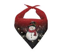 KEIAHUAN Christmas Dog Bandanas 1 Pack Snowman Printing Reversible Triangle Bibs Puppy Winter Adjustable Triangle Scarves for Small to Large Dog and Cats