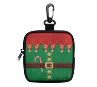 KEIAHUAN Christmas Treat Pouch for Dog Training Portable Pet Training Treat Bag with Metal Clasp & Carabiner, Pet Feed Snack Reward Pocket, Dog Poop Bag Holder, Small Coin Purse, Ugly Xmas Elf