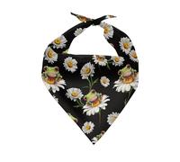 KEIAHUAN Daisy Frog Summer Pet Bandanas Dog & Cat Triangle Bibs Scarf Adjustable Reversible Doggie Scarves for Small Medium Large Sized Dogs