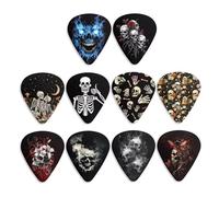 KEIAHUAN Guitar Pick 10 Pcs Gothic Skull Medium Size Classical Triangle Guitar Plectrums for Acoustic Guitar, Electric Guitar, Bass, Ukulele 0.96mm
