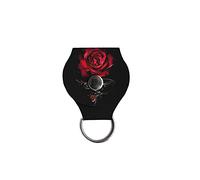 KEIAHUAN Guitar Pick Holder, Art Flower Red Rose Leather Guitar Pick Holder Keychain, Guitar Pick Keychain for Women