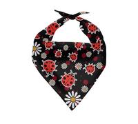 KEIAHUAN Ladybug Daisy Dog Bandanas Girl Adjustable Dog Scarf Bib Handkerchief Lightweight Triangle Scarf Puppy Bandana for Pet