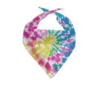 KEIAHUAN Rainbow Tie Dye Dog Bandana Washable Reversiable Bandanas Abstract Spiral Rainbow Colorful Dog Bib Scarf for Small Medium Large Dogs and Cats