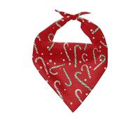 KEIAHUAN Red Candy Cane Christmas Dog Bandanas Holiday Triangle Bibs Scarf Adjustable Soft Breathable Xmas Pet Scarves for Small Medium Large Dogs