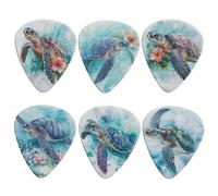 KEIAHUAN Sea Turtle Guitar Picks Pack of 6 Celluloid Guitar Pocks Plectrums for Guitar Bass Ukulele Guitar Accessories Guitar Picks for Acoustic Guitar, Electric Guitar, Bass Guitar