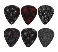 KEIAHUAN Spider Web Guitar Picks Plectrums for Guitar Bass Ukulele 0.96mm Classical Triangle Guitar Plectrums 6 pcs (Halloween Style)