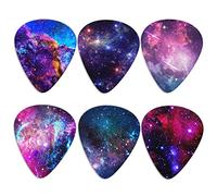 KEIAHUAN Starry Guitar Picks Classical Triangle 0.96mm Heavy Guitar Plectrums for Bass, Acoustic Guitars Electric Guitar Pick,6 Pack