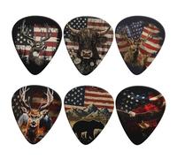 KEIAHUAN Thin Guitar Picks Classical Triangle 0.96mm Guitar plectrums for Acoustic & Electric Guitar Instrument Accessories(American Flag Animal)