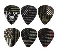 KEIAHUAN Triangle 0.96mm Guitar Pick-6 Pack American Flag Camo Hunting Guitar Plectrums Artistic Celluloid Guitar Pick for Bass Electric, Acoustic Guitars for Music Lover, Musician, Beginner