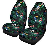 KEIAHUAN Tropical Parrot Car Seat Cover Front Seats Full Set of 2 Vehicle Seat Protector Fit Cars, Sedan, Truck, SUV, Van