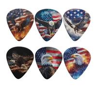 KEIAHUAN USA Flag Bald Eagle Guitar Plectrums Picks Classical Triangle 0.96mm Guitar Accessories for Bass, Acoustic & Electric Guitars