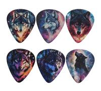 KEIAHUAN Wolf Galaxy 6pcs 0.96mm Classical Triangle Guitar for Bass Acoustic Guitar Electric Guitar Picks Various Pattern