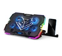 KeiBn Upgrade Laptop Cooling Pad A13,RGB Lights Laptop Cooler 6 Fans for up to 15.6 Inch Laptops,10 Modes Light, 7 Height Stands, 2 USB Ports - Blue