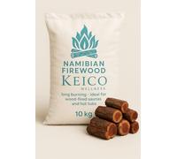 KeiCo 10kg Namibian Hardwood Kiln-Dried Firewood Logs - Dense African Braai Wood for Log Burners, Fire Pits, Chimineas & Pizza Ovens - Low Moisture, High Heat, Long Burn Time