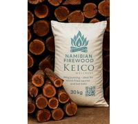 KeiCo 30kg Namibian Kiln-Dried Hardwood Firewood Logs - Extra Large Bag of Dense African Wood for Fire Pits, Log Burners, Pizza Ovens & Wood Stoves - Low Smoke, Long Burn, High Heat