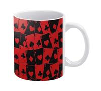 KEIGPERI Playing Cards Red Black Ace Coffee Cup Ceramic Coffee Mug Tea Cup