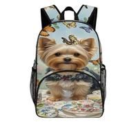 KEIGPERI Yorkshire Terrier Tea Party Travel Laptop Backpack Work Backpack