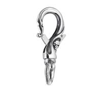 keigtuxh Skull Lobster Clasp Stainless Steel 3 Sizes Mens | dual use necklace keychain 3 size gothic skull antique silver heavy duty REACH skin safe diy jewellery