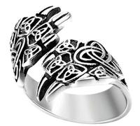 keigtuxh Viking Bear Claw Ring for Men Stainless Steel Norse Power Symbol Jewelry Gift