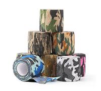 Keilend 8 Rolls Tattoo Grip Tape, 5cm x 4.5m Self Adhesive Bandage, Camo Elastic Cohesive Bandage Wrap for Ankle Sprains, Wrist Swelling and Tattoo Aftercare