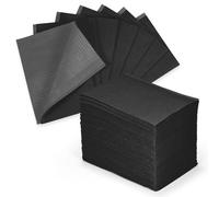 Keilend Black Dental Bibs Disposable 50 Pack Waterproof Dentist Bibs Sheet with No Leakage Poly Back, 3 Ply 13 x 18 inch Disposable Nail Mats for Clinic, Tattoo and Table Cover