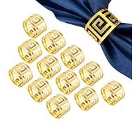 Keilend Gold Napkin Rings Set 12pcs, Metal Napkin Ring Holder for Table Decoration, Dinning Napkin Rings for Wedding, Party, Birthday, Family Gatherings,