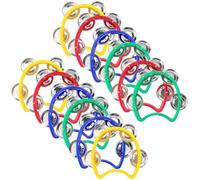 KEILEOHO 12 PCS Half Moon Hand Tambourine, Plastic Tambourine with Bells for Home Party Uses
