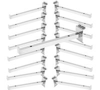 KEILEOHO 16 PCS 10 Inch Slatwall Deluxe Hooks, Heavy Duty Slatwall Shelf Brackets, Slatwall Display Hooks Panel Hooks for Garage, Shop, Retail Display