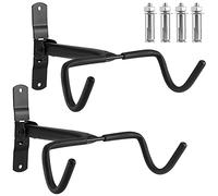 KEILEOHO 2 Pack Wall Mounted Bike Hanger Rack, Foldable Bicycle Hook Bracket with Anchors, Cycle Storage Holder Stand Rack with Foam Padded Protective Frame, Black