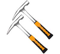 KEILEOHO 2 PCS 32oz Rock Pick, 11.8 inch Geological Hammer With Fiberglass Handle, Masonry Hammer with Pointed Tip for Mining, Geological Prospecting