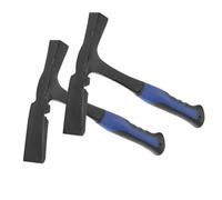 KEILEOHO 2 PCS 32oz Rock Pick Hammer, 33cm Flat Head Mortar Pick Hammer with Shock Reduction Grip