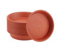 KEILEOHO 20 Pack 15 cm Red Plant Pot Saucers, Red Flower Pot Plant Drip Trays, Red Plastic Plant Pot Saucer Trays for Indoor and Outdoor Garden Plants Pot(6 inch)