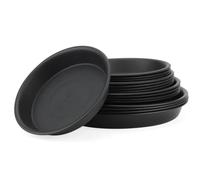KEILEOHO 20 PCS Black Plant Saucer, 4 Size Plastic Plant Pot Tray, 15cm+19cm+22cm+25cm Round Plant Drip Tray for Pot Indoor Outdoor Plants Flower