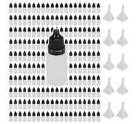KEILEOHO 200 PCS 10ml Black Empty Dropper Bottles, Eye Empty Dropper with 10 Small Funnels, Squeezable Dropper Bottle for Paint, Essence