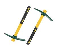 KEILEOHO 2PCS 15 Inch Pick Mattock, Yellow Pick Mattock Hoe with Handle, Garden Mattock for Gardening, Planting Camping