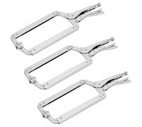 KEILEOHO 3 PCS 18 Inch Locking C Clamp Pliers with Swivel Pads, Adjustable C Clamp Set for Woodworking, Welding and Electrician Maintenance
