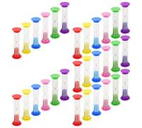 KEILEOHO 30 PCS 3 Minutes Small Sand Timer, 6 Color MIni Countdown Sandglass Timer, Plastic Hourglass Timer for Gift Decoration,Blue, Pink, Green, Red, purple, Yellow
